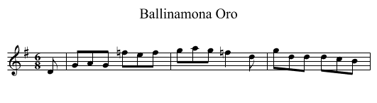 Ballinamona Oro - staff notation