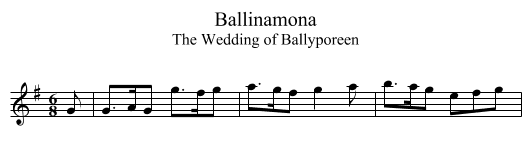 Ballinamona - staff notation