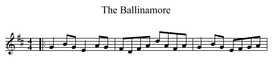 Ballinamore, The  - staff notation