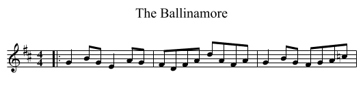 Ballinamore, The  - staff notation