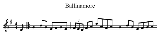 Ballinamore - staff notation