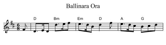Ballinara Ora - staff notation