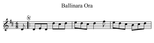 Ballinara Ora - staff notation