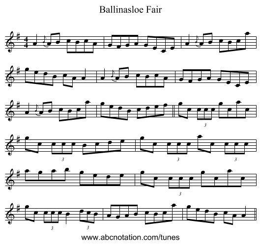 Ballinasloe Fair - staff notation