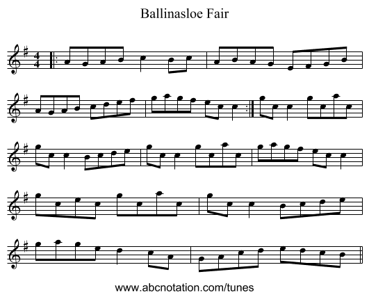 Ballinasloe Fair - staff notation