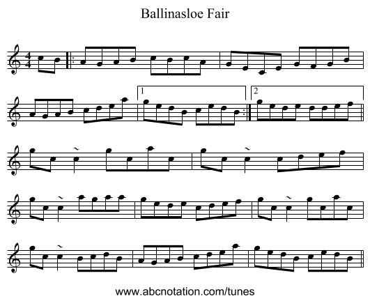 Ballinasloe Fair - staff notation