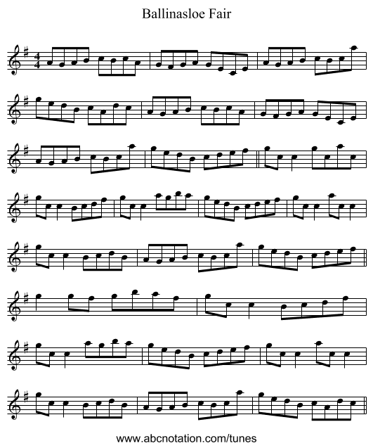 Ballinasloe Fair - staff notation