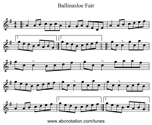 Ballinasloe Fair - staff notation