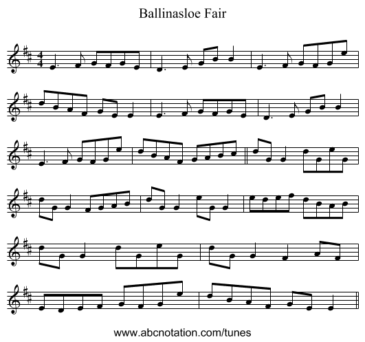 Ballinasloe Fair - staff notation