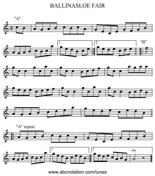 BALLINASLOE FAIR - staff notation