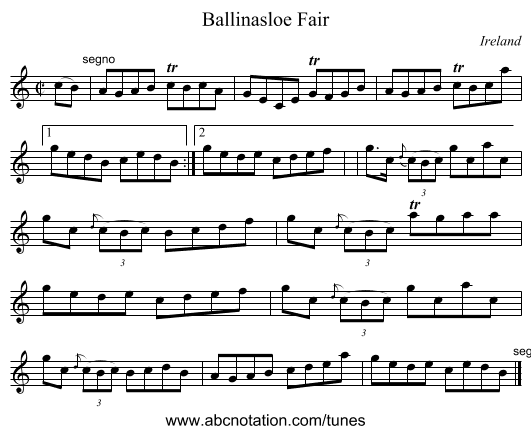 Ballinasloe Fair - staff notation