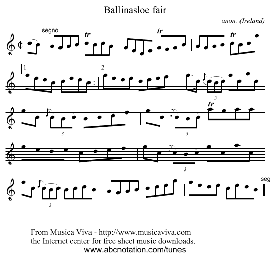 Ballinasloe fair - staff notation