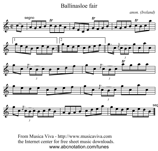 Ballinasloe fair - staff notation