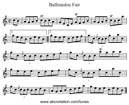 Ballinasloe Fair - staff notation