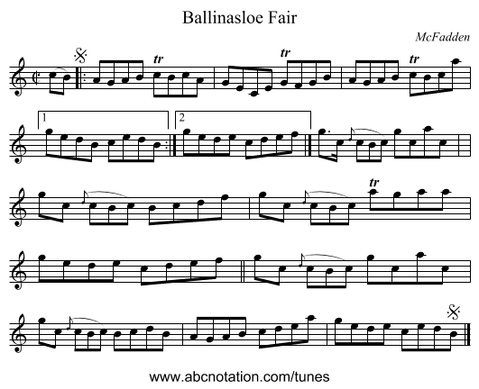 Ballinasloe Fair - staff notation