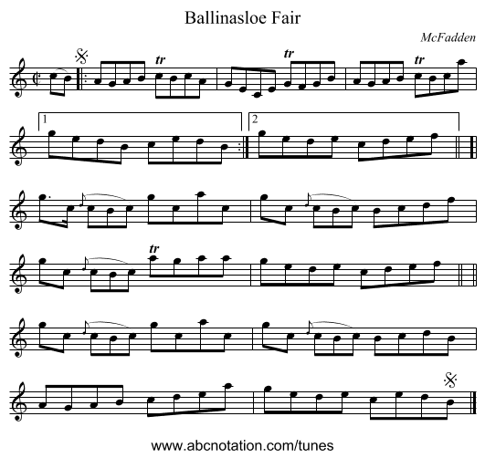 Ballinasloe Fair - staff notation