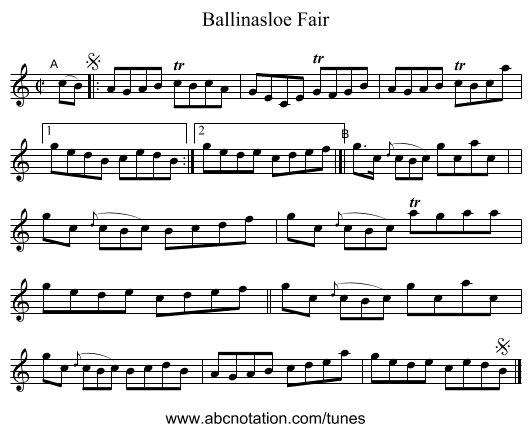 Ballinasloe Fair - staff notation