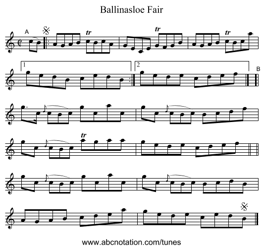 Ballinasloe Fair - staff notation
