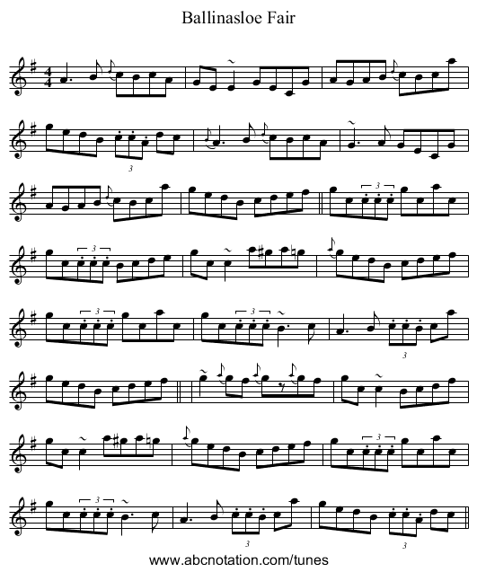 Ballinasloe Fair - staff notation