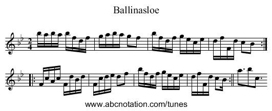 Ballinasloe - staff notation