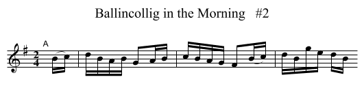 Ballincollig in the Morning   #2 - staff notation