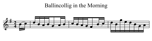 Ballincollig in the Morning - staff notation