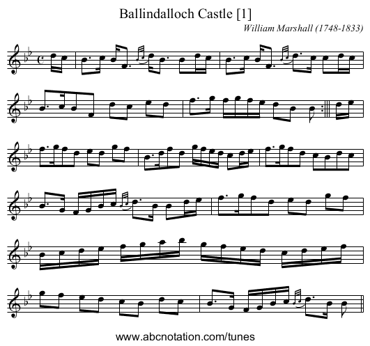 Ballindalloch Castle [1] - staff notation