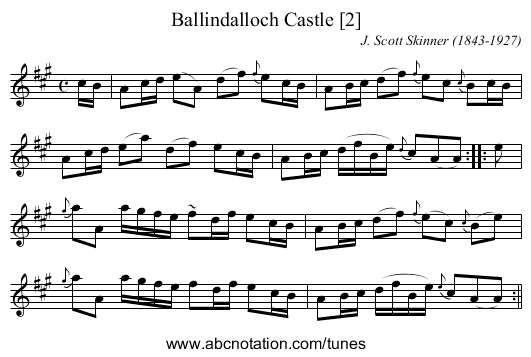 Ballindalloch Castle [2] - staff notation