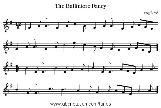 Ballintore Fancy, The - staff notation