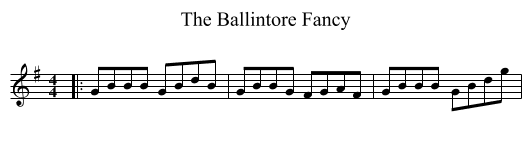 Ballintore Fancy, The  - staff notation