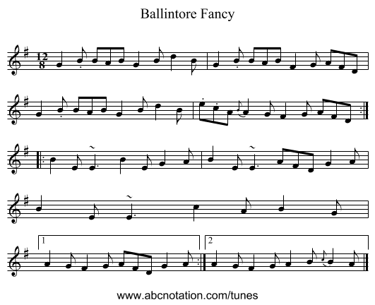 Ballintore Fancy - staff notation