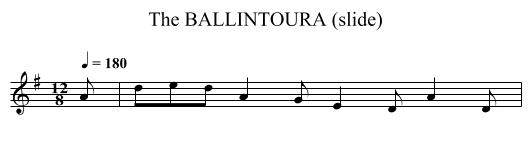 BALLINTOURA (slide), The - staff notation