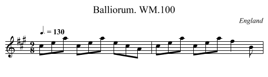 Balliorum. WM.100 - staff notation