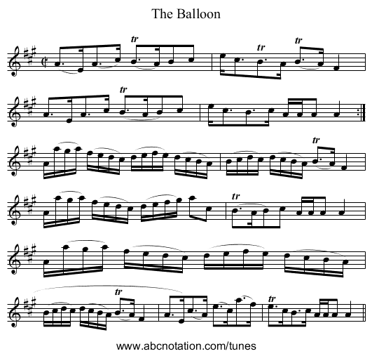 Balloon, The - staff notation