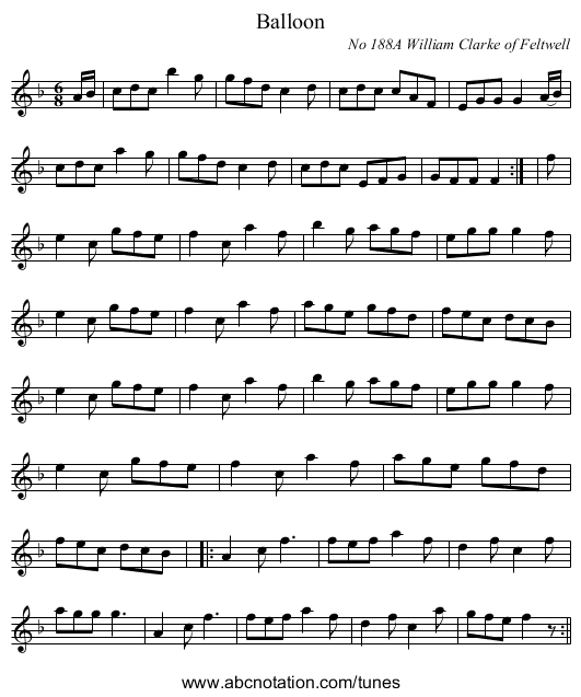 Balloon - staff notation