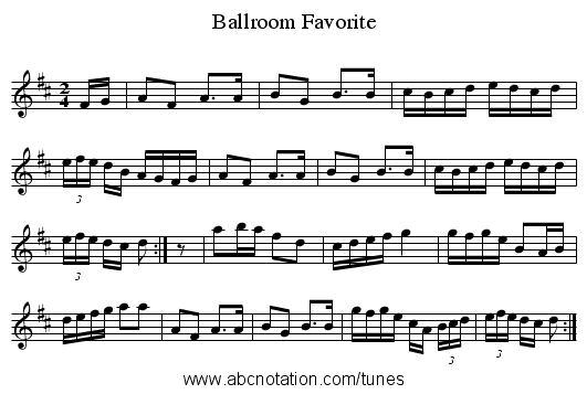 Ballroom Favorite - staff notation