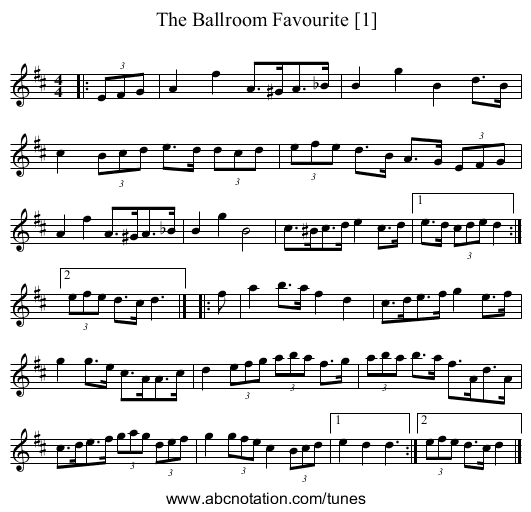 Ballroom Favourite [1], The - staff notation