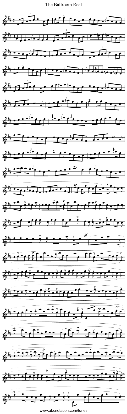 Ballroom Reel, The - staff notation