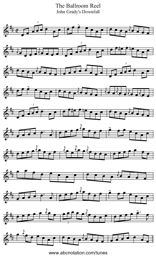 Ballroom Reel, The - staff notation