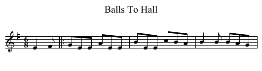 Balls To Hall - staff notation
