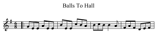 Balls To Hall - staff notation