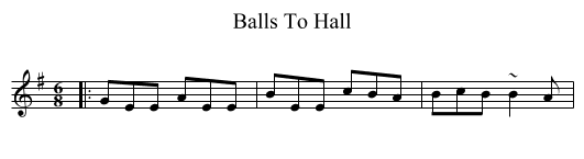 Balls To Hall - staff notation