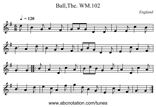 Ball,The. WM.102 - staff notation