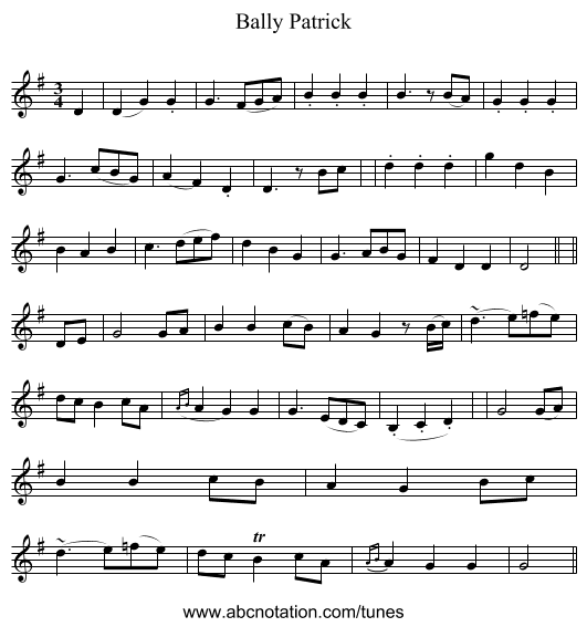 Bally Patrick - staff notation