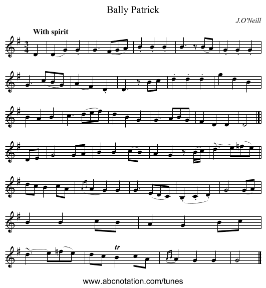 Bally Patrick - staff notation