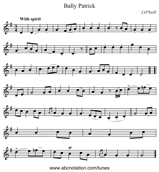 Bally Patrick - staff notation