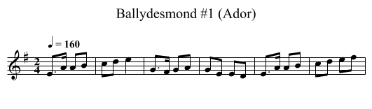 Ballydesmond #1 (Ador) - staff notation
