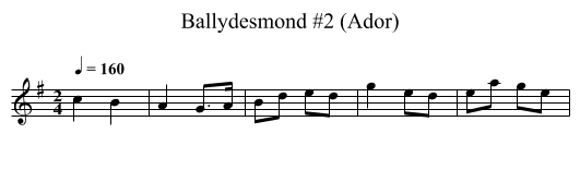 Ballydesmond #2 (Ador) - staff notation