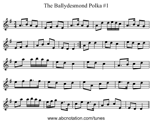 Ballydesmond Polka #1, The - staff notation