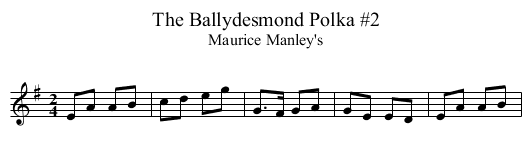 Ballydesmond Polka #2, The - staff notation